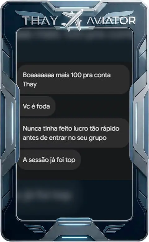 Print de resultado de aluno da Thay Aviator 6